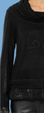 Elisa black cowl neck top