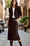 Holly Black Leather look skirt