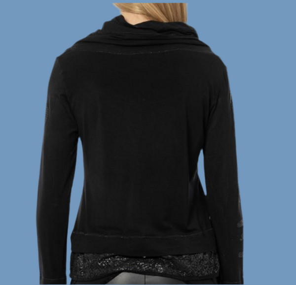 Elisa black cowl neck top