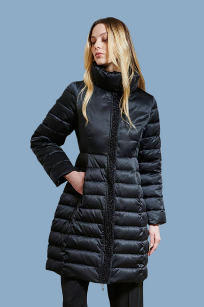 Satin finish quilted coat