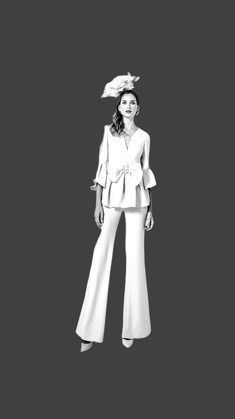 Pant suit  “Ivory “ Available In Store