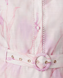 Pale pink print midi dress “In store”