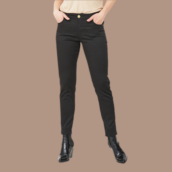 Black jeans pants zip hem
