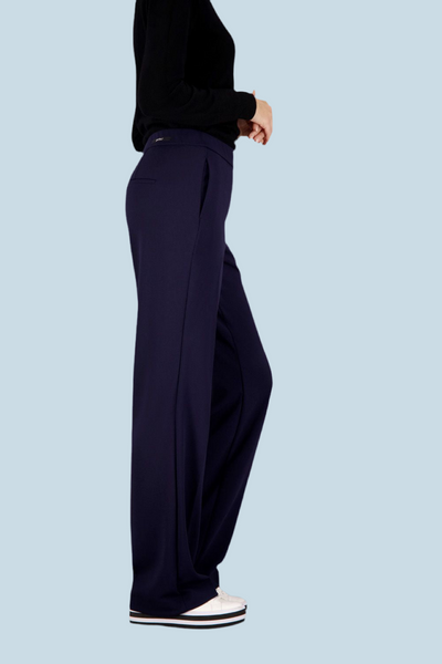 French navy wide leg pants
