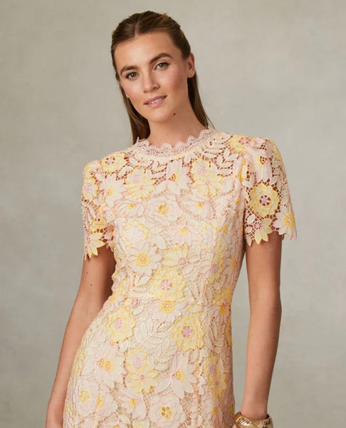 Loretta lace midi v back dress “ In Store “