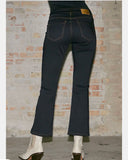 Navy cropped bootcut Jean