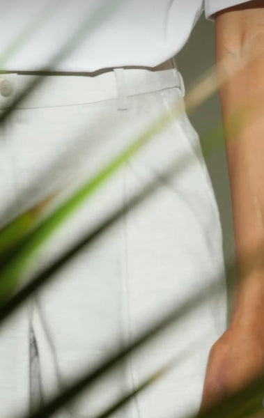 Oatmeal linen wide leg pants