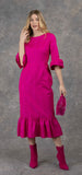 Flora Fushia Taffeta Dress