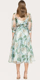 Sage print organza dress