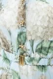 Sage print organza dress
