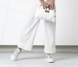 Elisa Ivory-Navy pinstripe pants