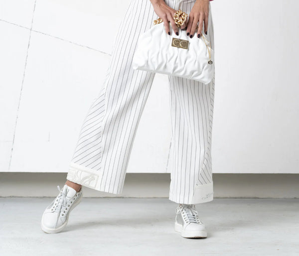Elisa Ivory-Navy pinstripe pants