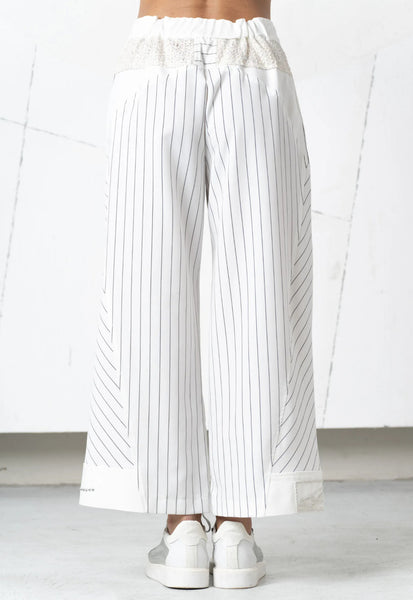 Elisa Ivory-Navy pinstripe pants