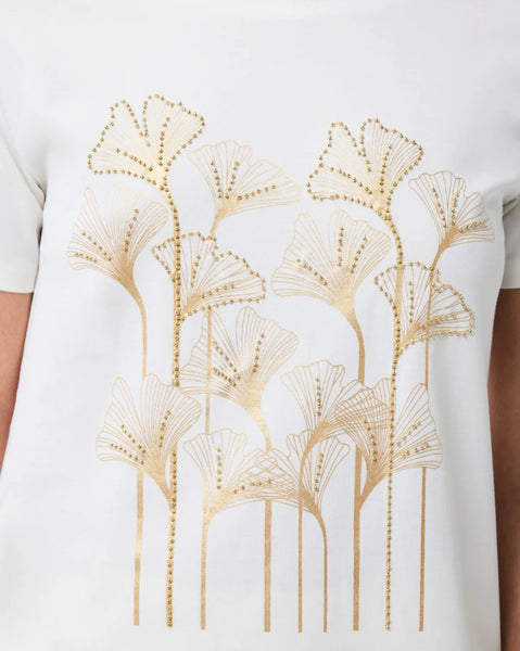 Cream gold brocade top