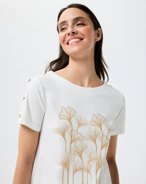 Cream gold brocade top