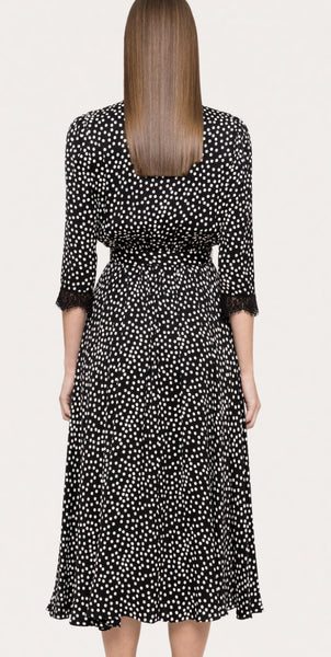 Polka dot midi dress .