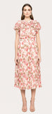 Pink peonie print midi