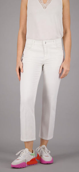 White crop denim jeans