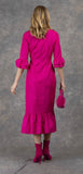 Flora Fushia Taffeta Dress