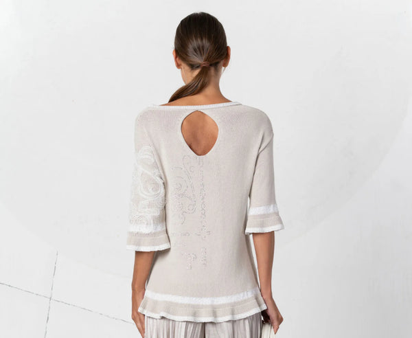 Elisa beige gold knit