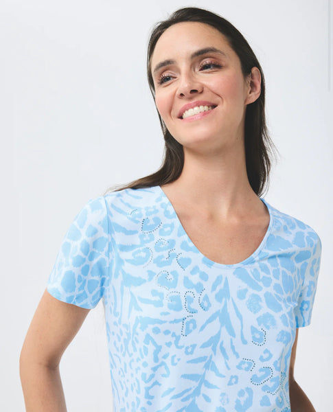 Sky blue print Top