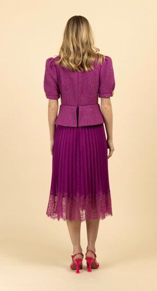 Taylor Pink tweed mix combi dress