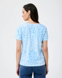 Sky blue print Top