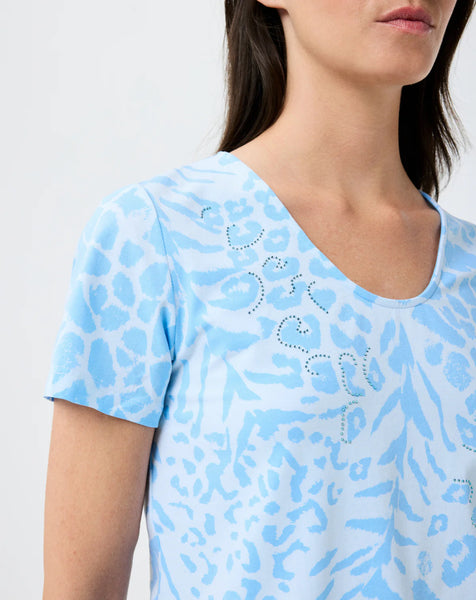 Sky blue print Top