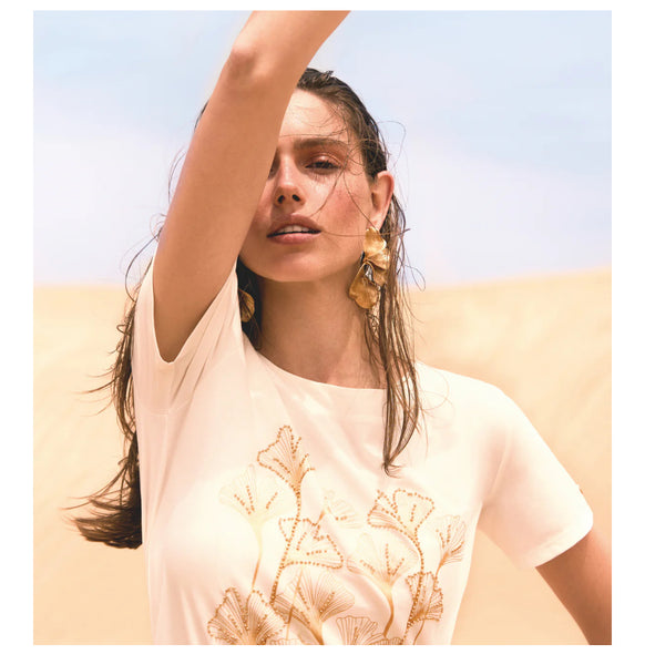 Cream gold brocade top