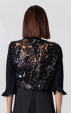 Elisa black sequin detail cardi