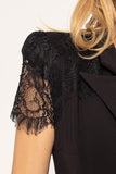 Black Lace insert Blazer Dress