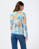 Multi Coloured tropical V knit top