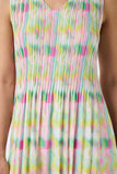 Pastel print pleat midi dress