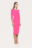 Deep pink pencil midi  dress