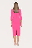 Deep pink pencil midi  dress