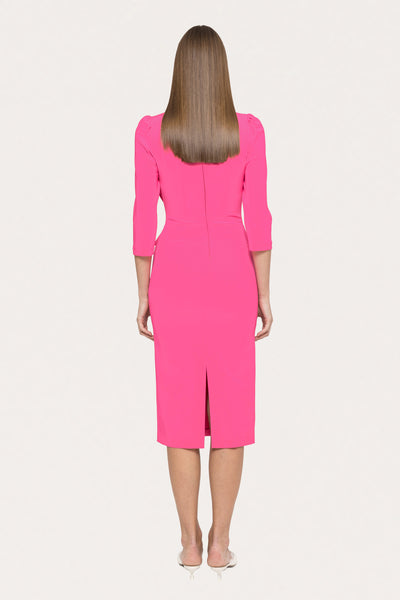 Deep pink pencil midi  dress
