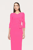Deep pink pencil midi  dress