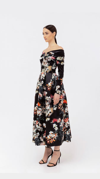 Floral print dress in store