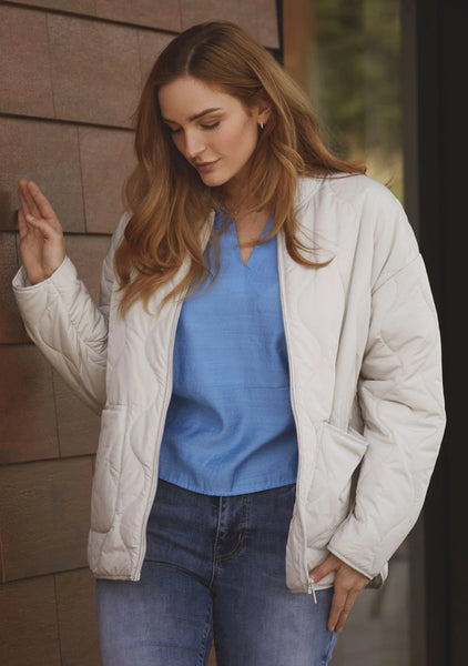 Sand quilted jacket