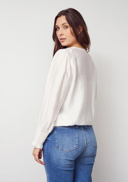 Cream blouson top