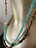 Aqua Agate double strand necklace