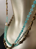Aqua Agate double strand necklace