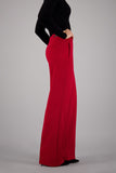 Red wide leg pants