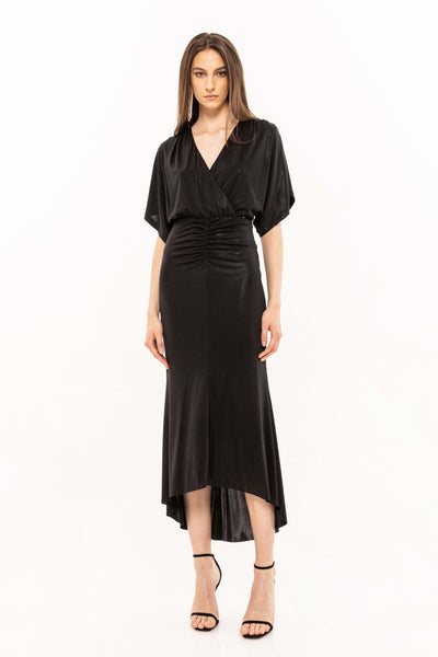 Black Midi fine jersey Dress