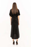 Black Midi fine jersey Dress