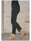 Black jeans pants zip hem