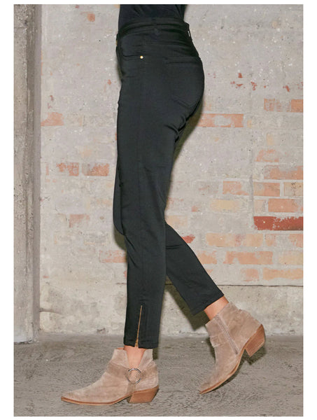 Black jeans pants zip hem
