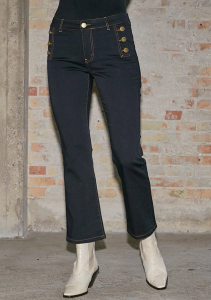 Lido button dark denim pants