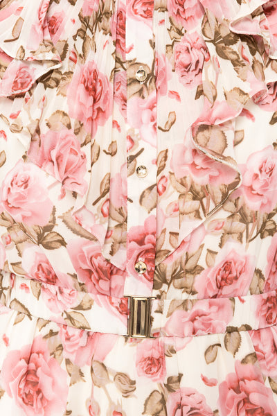 Pink peonie print midi
