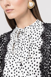 Polka dot midi dress .